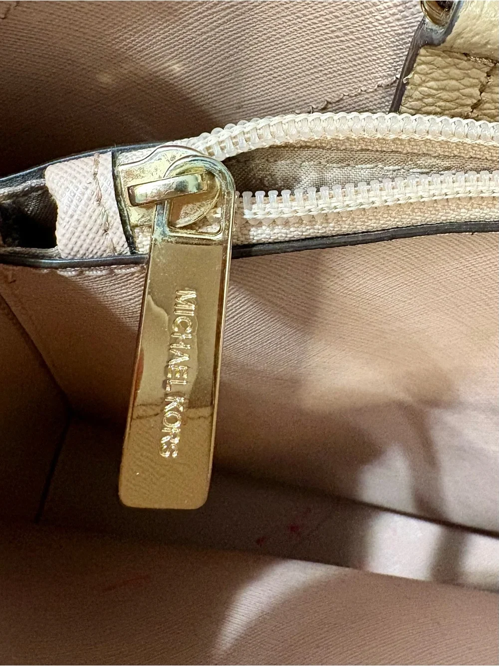 Michael Kors Tan Leather Perforated Satchel